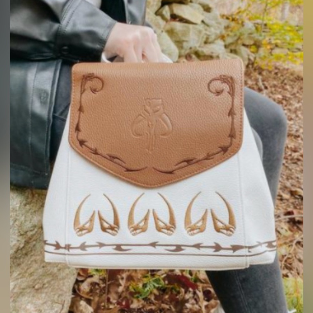 Danielle Nicole Mandalorian Star Wars Brown and White Backpack